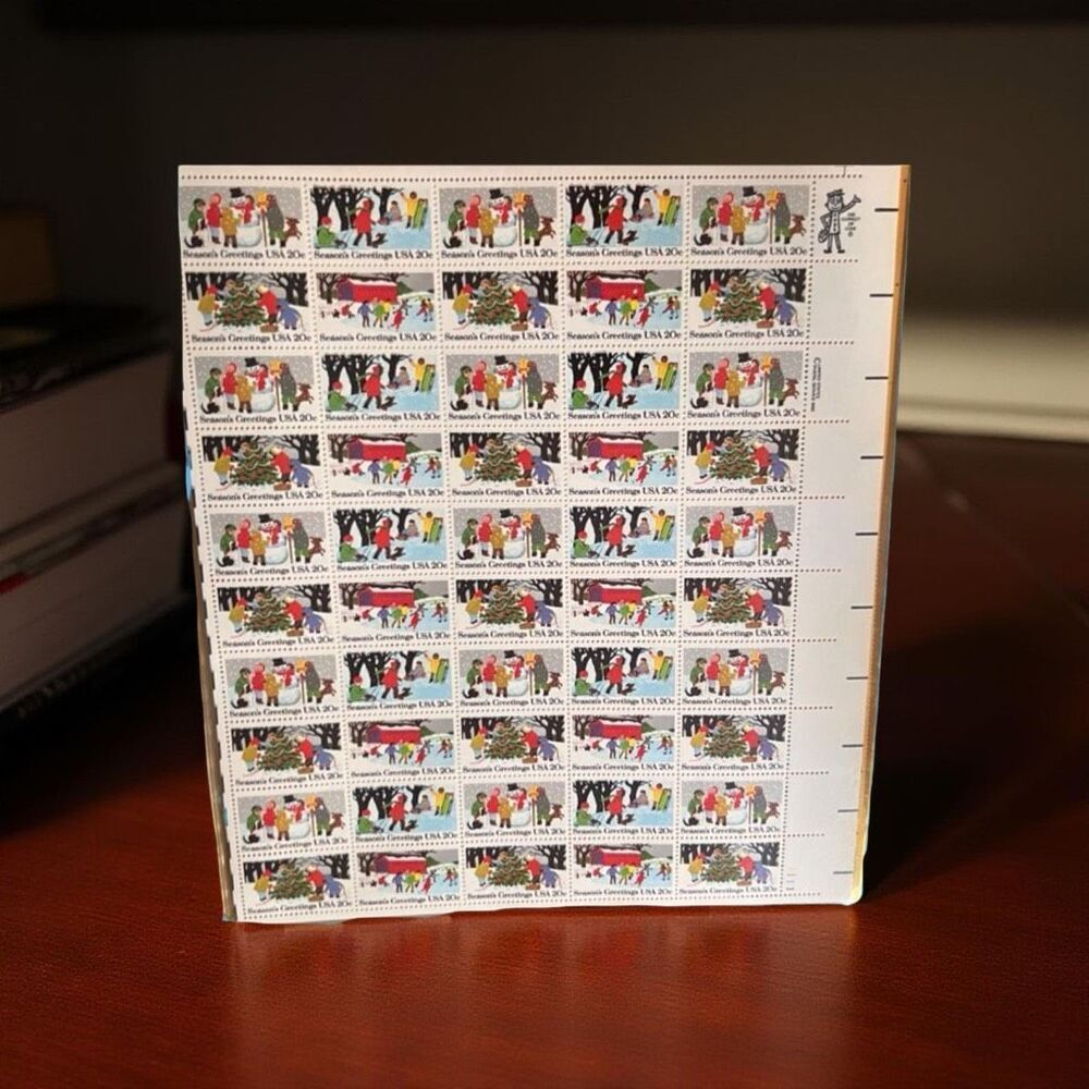 MNH Scott #2027-30 Seasons Greetings Fun 1982 - 20 Cent Stamp Sheet of Stamps